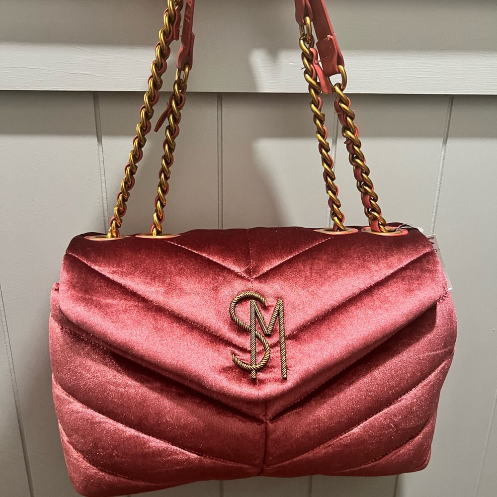 Elegant Velvet Steve MaddenShoulder Bag in Rust